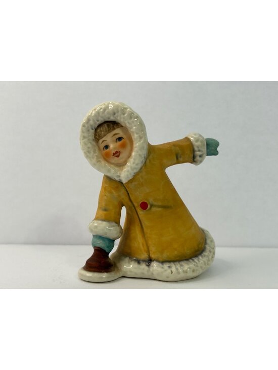 Goebel Other - Vintage Goebel Figurine Girl Curling Winter Children W Germany 11 704 09 TMK-6